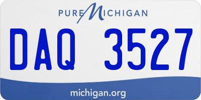 MI license plate DAQ3527