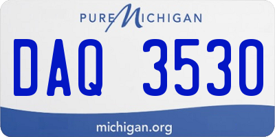 MI license plate DAQ3530
