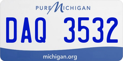 MI license plate DAQ3532