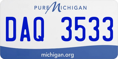 MI license plate DAQ3533