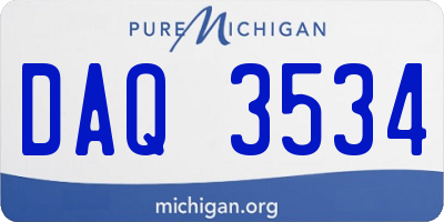MI license plate DAQ3534