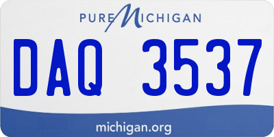 MI license plate DAQ3537