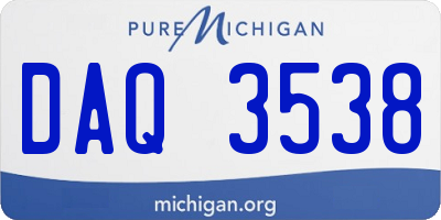 MI license plate DAQ3538