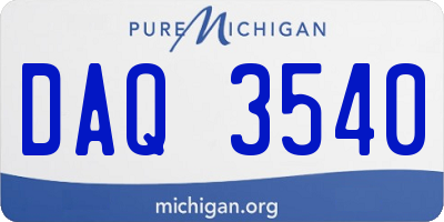 MI license plate DAQ3540