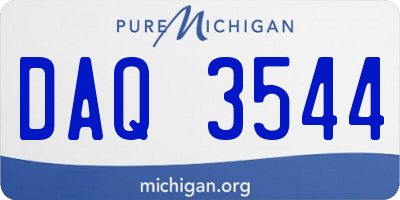 MI license plate DAQ3544