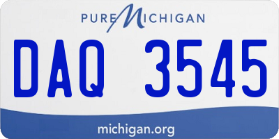 MI license plate DAQ3545