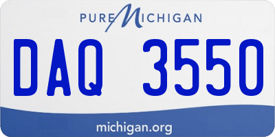 MI license plate DAQ3550