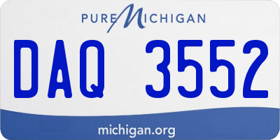 MI license plate DAQ3552