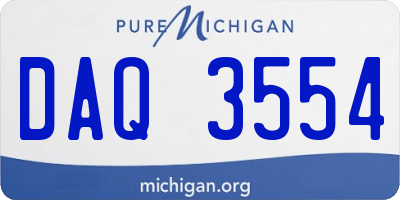 MI license plate DAQ3554