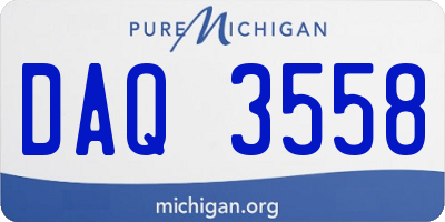 MI license plate DAQ3558