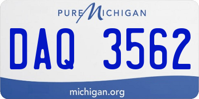 MI license plate DAQ3562