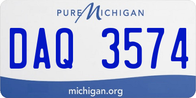 MI license plate DAQ3574