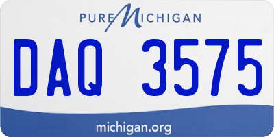 MI license plate DAQ3575