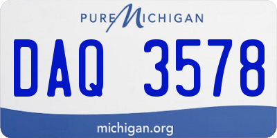 MI license plate DAQ3578