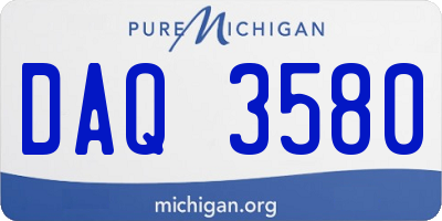 MI license plate DAQ3580