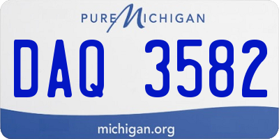 MI license plate DAQ3582