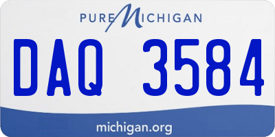MI license plate DAQ3584