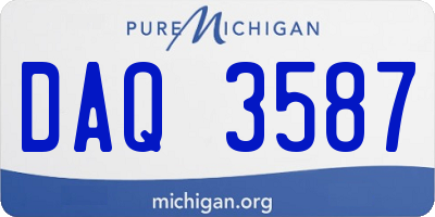 MI license plate DAQ3587