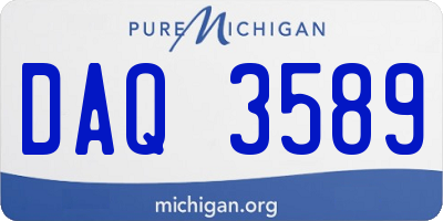 MI license plate DAQ3589