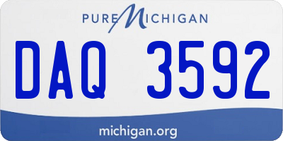 MI license plate DAQ3592