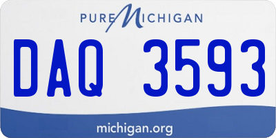 MI license plate DAQ3593