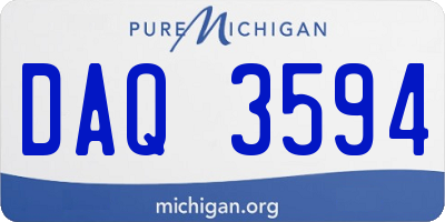 MI license plate DAQ3594