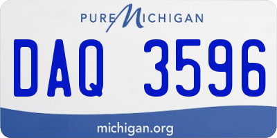 MI license plate DAQ3596