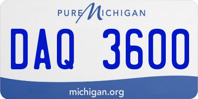 MI license plate DAQ3600