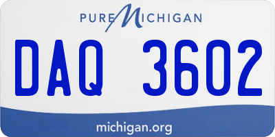 MI license plate DAQ3602