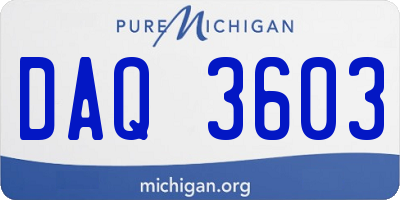 MI license plate DAQ3603