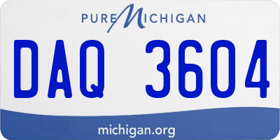 MI license plate DAQ3604