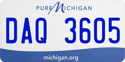 MI license plate DAQ3605