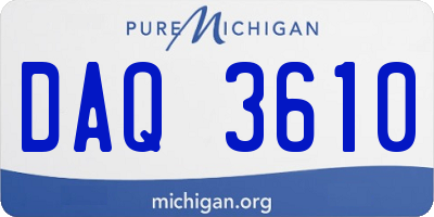 MI license plate DAQ3610