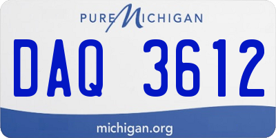 MI license plate DAQ3612