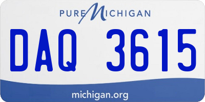 MI license plate DAQ3615
