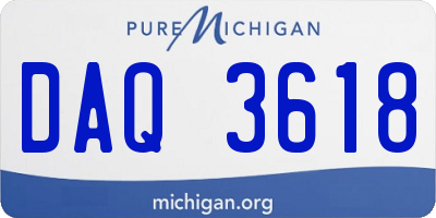 MI license plate DAQ3618