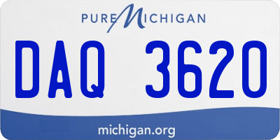 MI license plate DAQ3620