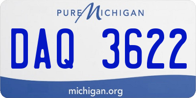 MI license plate DAQ3622