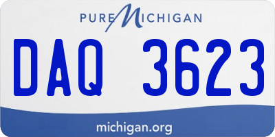 MI license plate DAQ3623