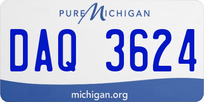 MI license plate DAQ3624