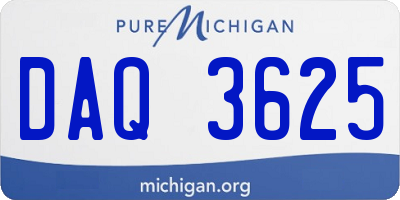 MI license plate DAQ3625