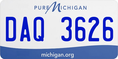 MI license plate DAQ3626