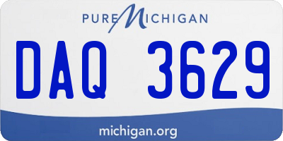 MI license plate DAQ3629