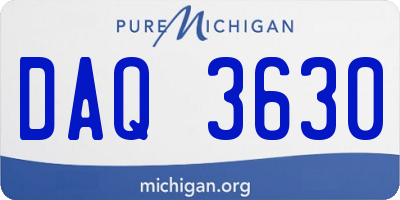 MI license plate DAQ3630