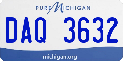 MI license plate DAQ3632