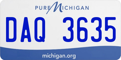 MI license plate DAQ3635