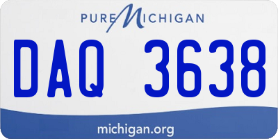 MI license plate DAQ3638
