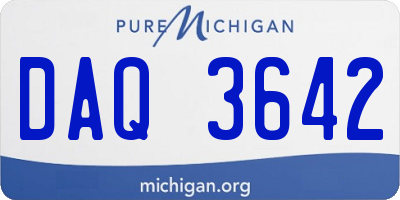 MI license plate DAQ3642