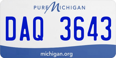 MI license plate DAQ3643