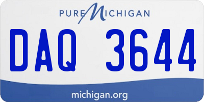 MI license plate DAQ3644